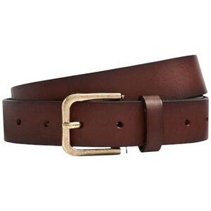 Express Men's Classic Brown Genuine Leather Burnished Prong Buckle Belt Medium